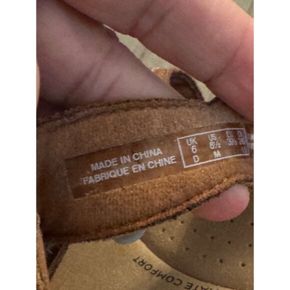 Clarks  Laurieann Ayla Tan Leather Adjustable Strap Sandals Size 8.5 - Picture 6 of 8